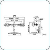 AAVARA Support à poser DS200 - 2 écrans