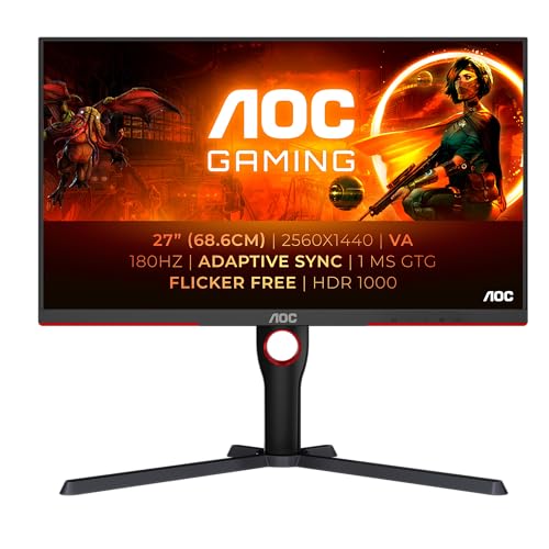 AOC Q27G3XMN/BK 27p 2560x1440 IPS MiniLED 336 Zones 180Hz Freesync Premium DP 2xHDMI