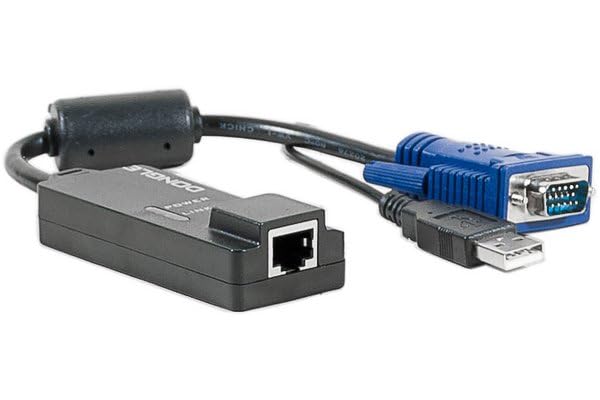 DEXLAN WorkStation LCD KVM CAT5 4 PORTS + 4 DONGLES VGA/USB 30m