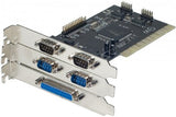 DEXLAN Carte PCI 4 p.serie DB9+1 p.parallèle Std+Low Profile