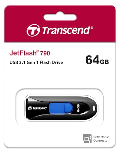 TRANSCEND Cle USB 3.0 JetFlash 790 - 64Go Noir/Bleu