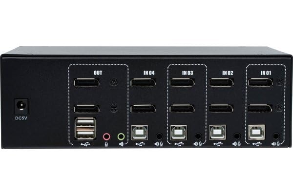 DEXLAN KVM Switch DisplayPort 4K/USB/Audio 2 ports + câbles