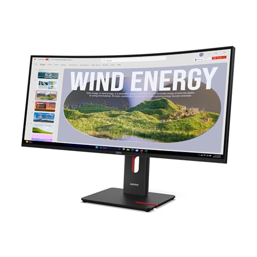 LENOVO ThinkVision T34WD-40 LED Écran curved 34p 3440x1440 UWQHD 120Hz VA 300cd/m2 3000:1 HDR10 4ms HDMI DisplayPort USB-C 3y