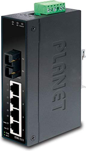 PLANET ISW-511 commutateur réseau Non-géré L2 Fast Ethernet (10/100) Noir