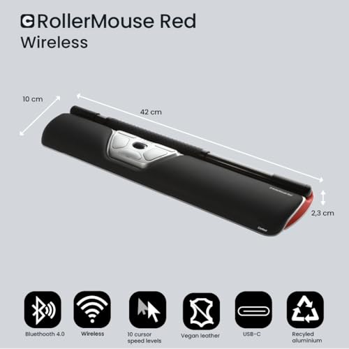 CONTOUR DESIGN Souris centrée RollerMouse Red sans fil