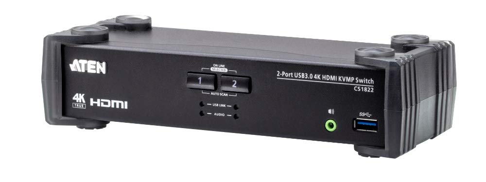 ATEN CS1822 KVM HDMI 4K/USB 3.0 2 Ports + audio