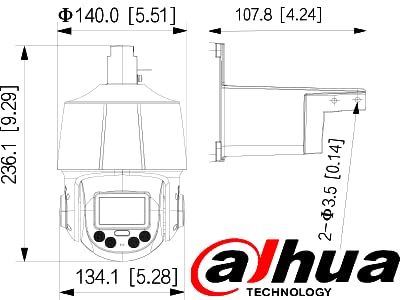 Dahua SD3E405DB-GNY-A-PV1 Caméra PTZ Réseau 4MP 5x TiOC WizSense