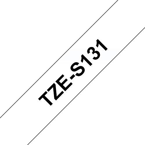 BROTHER P-TOUCH TZE-S131 noir sur clear 12mm extra gluant
