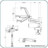 AAVARA Bras à pincer AC742 - 2 écrans