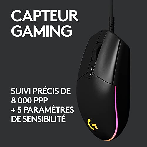 LOGITECH Gaming Mouse G203 LIGHTSYNC Mouse optical 6 buttons wired USB black