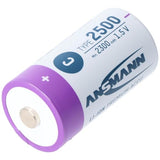 ANSMANN Accu lithium Mono D, 2 pièces, rechargeables Type-C, 1,5 V