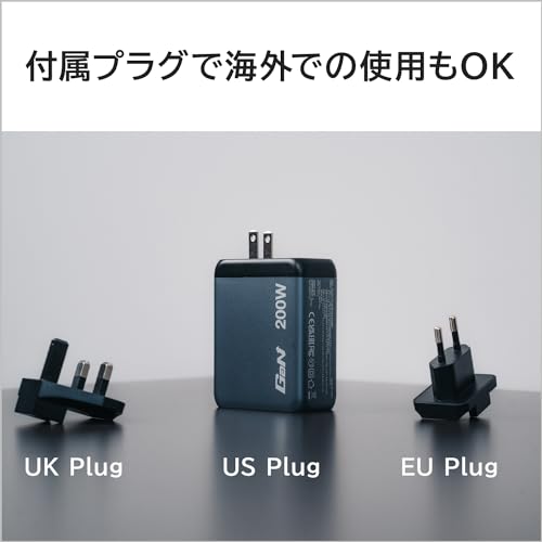 VERBATIM GNC-200 GAN CHARGER 4 PORT 200W USB A/C EU/UK/US WCF (P)