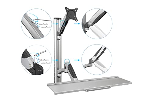 "Digitus DA-90354 support d'écran plat pour bureau 68,6 cm (27"") Mur Argent"