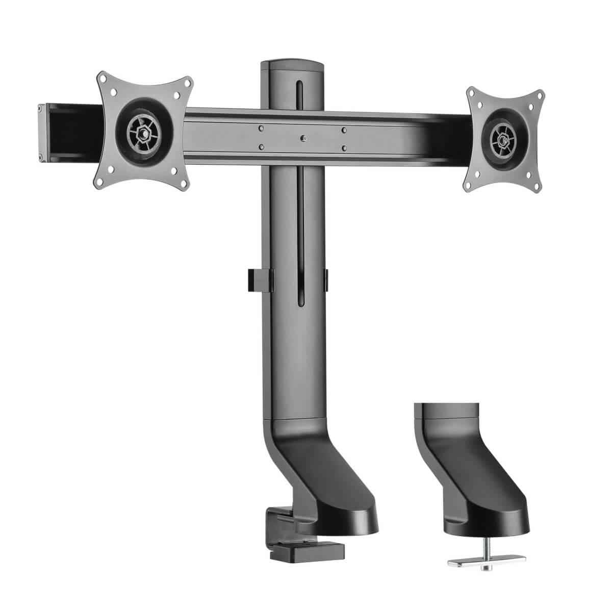 EATON TRIPPLITE Dual-Display Monitor Arm with Desk Clamp and Grommet - Height Adjustable 17p to 27p Monitors