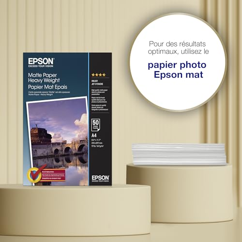 EPSON S041256 Matte heavyweight  papier inkjet 167g/m2 A4 50 feuilles pack de 1 one-sided