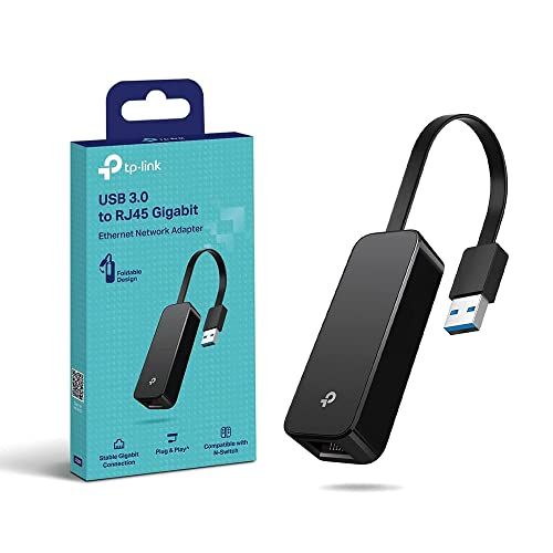 TP-LINK UE306 USB 3.0 to Gigabit Ethernet Network Adapter 1 USB 3.0 Connector 1 Gigabit Ethernet Port Foldable and Portable Design