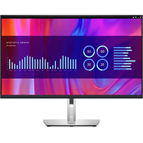 "DELL P Series P3223DE 80 cm (31.5"") 2560 x 1440 pixels Quad HD LCD Noir, Argent"
