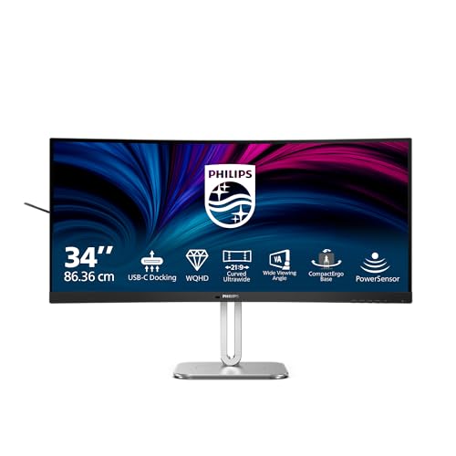 PHILIPS 34B2U5600C/00 34p 3440x1440 120Hz VA CURVED H/A tbu MM ULTRAWIDE USB-C DOCKING DISPLAY RJ45 PD > 100 W USB HUB SPEAKERS