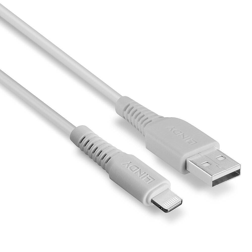 LINDY 0.5m USB to Lightning Cable white Charge and sync Cable for iPhone iPad & iPod