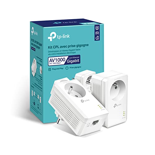 TP-LINK TL-PA7017P KIT (FR) Pack de 2 CPL AV1000 avec prise Gigogne Française