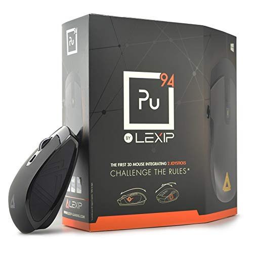 LEXIP 3D High performance Mouse CAD and Gaming uitive 3D movement thumb joystick 6 program. Buttons wired 12000dpi ceramic glider