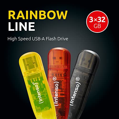 INTENSO Clé USB 2.0 Rainbow Line - Pack de 3 x 32 Go