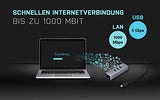 I-TEC USB-C Metal 3-Port HUB with Gigabit Ethernet Adapter 1xUSB-C to RJ-45 3xUSB 3.0 Port LED-Anzeige compatible with TB 3