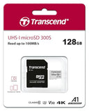 TRANSCEND 128Go UHS-I U3A1 microSD avec adaptateur SD pour smartphone / tablette