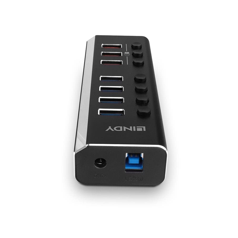 LINDY 4 Port USB 3.0 Hub with 3 Quick Charge 3.0 Ports