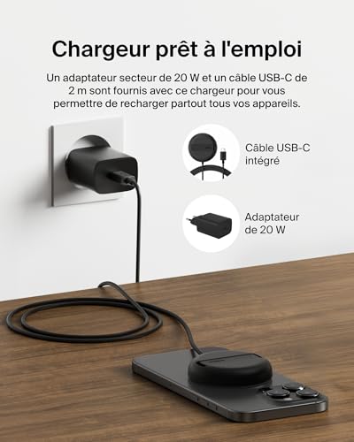 BELKIN BOOST CHARGE Qi2 15w Magnetic Pad Black