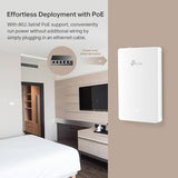 TP-Link Omada EAP235-Wall 1167 Mbit/s Blanc Connexion Ethernet, supportant l'alimentation via ce port (PoE)