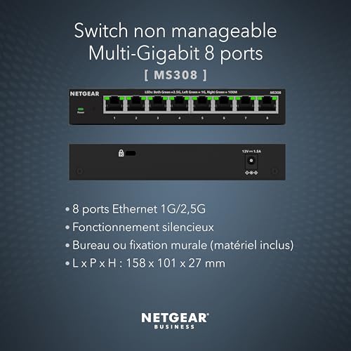 NETGEAR MS308 Switch métal 8 ports 2.5 Gigabit