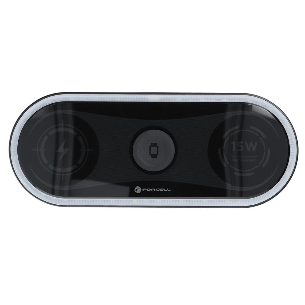Forcell - Chargeur à Induction Rapide (3 en 1, 15W, Noir) Emballage Original