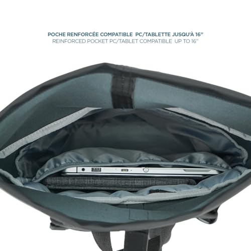 MOBILIS Sac à dos Rolltop 14-16" noir, 16L