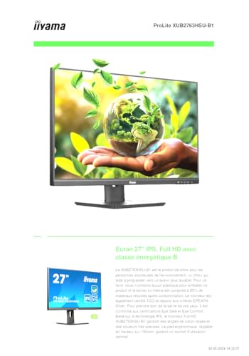 IIYAMA- Ecran bureautique 27" XUB2763HSU-B1