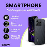 NEOW Safe (Smartphone pour adolescent - 6.6'' - 64 Go, 3 Go RAM) Violet
