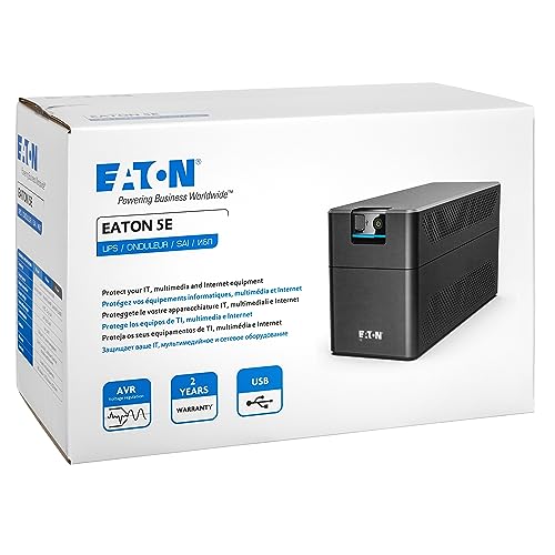 EATON Onduleur 5E G2 - Série E - 700VA - USB DIN - Noir