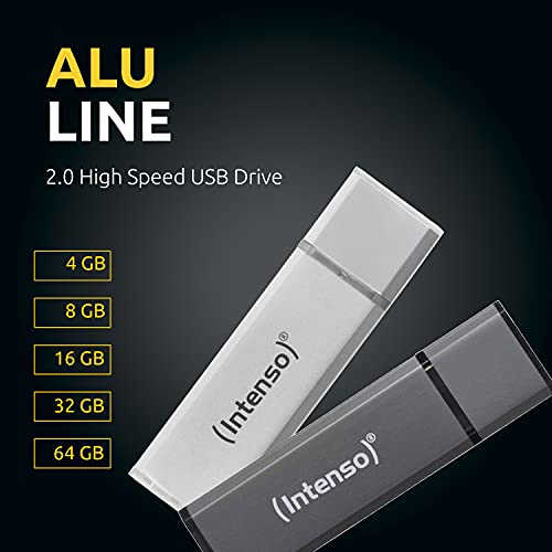 INTENSO Clé USB 2.0 Alu Line - 2 x 32 Go Anthracite & silver