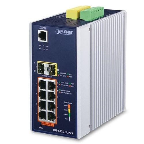 PLANET IGS-6325-8UP2S commutateur réseau Géré L3 Gigabit Ethernet (10/100/1000) Connexion Ethernet, supportant l'alimentation via ce port (PoE) Aluminium, Noir