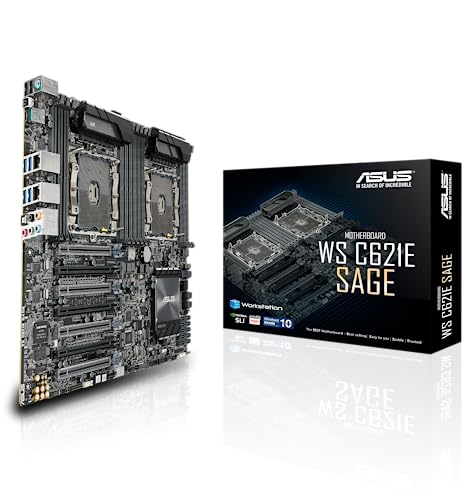 ASUS WS C621E SAGE BMC LGA 3647 Workstation Board Intel C621 with quad-strength graphics support and 12 DDR4 memory slots