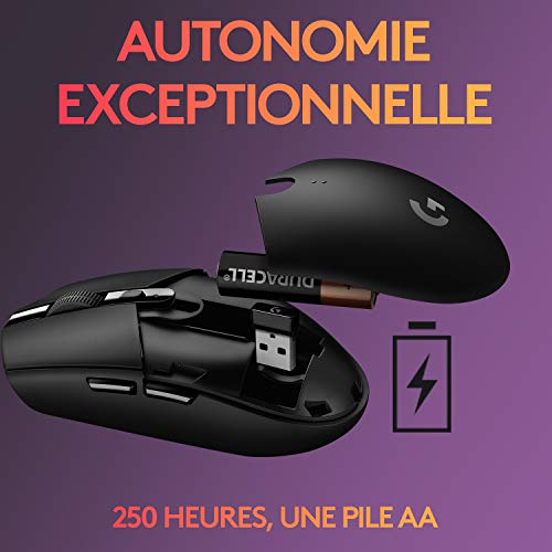 LOGITECH G G305 Mouse optical 6 buttons wireless 2.4 GHz USB wireless receiver black