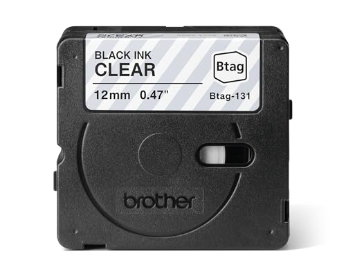 BROTHER 12MM BTAG131 Tape Black on Transparent