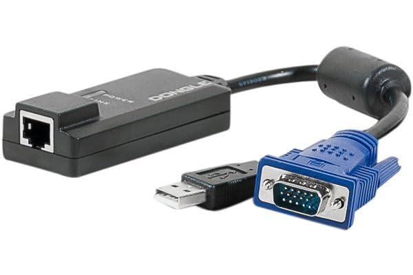 DEXLAN WorkStation LCD KVM CAT5 4 PORTS + 4 DONGLES VGA/USB 30m