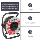 Rallonge électrique PRO 40 m - 4 prises IP44