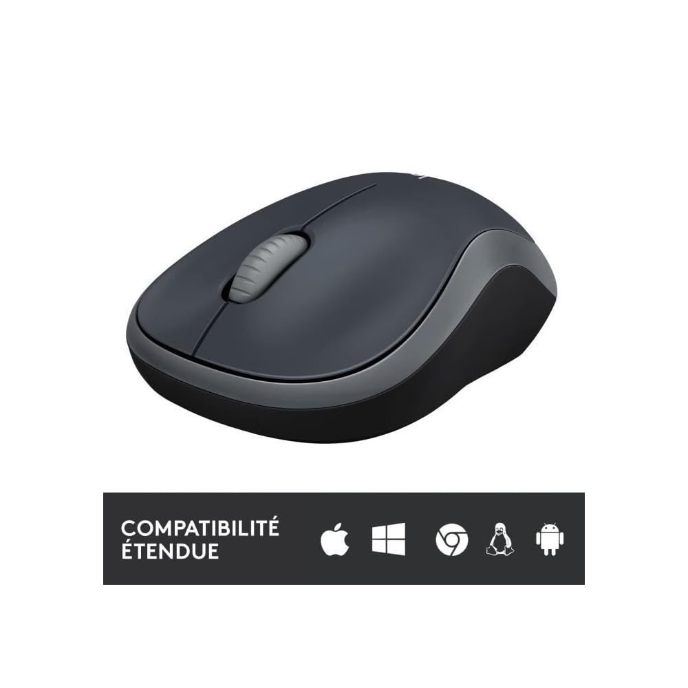 LOGITECH M185 Mouse optical wireless 2.4 GHz USB wireless receiver grey