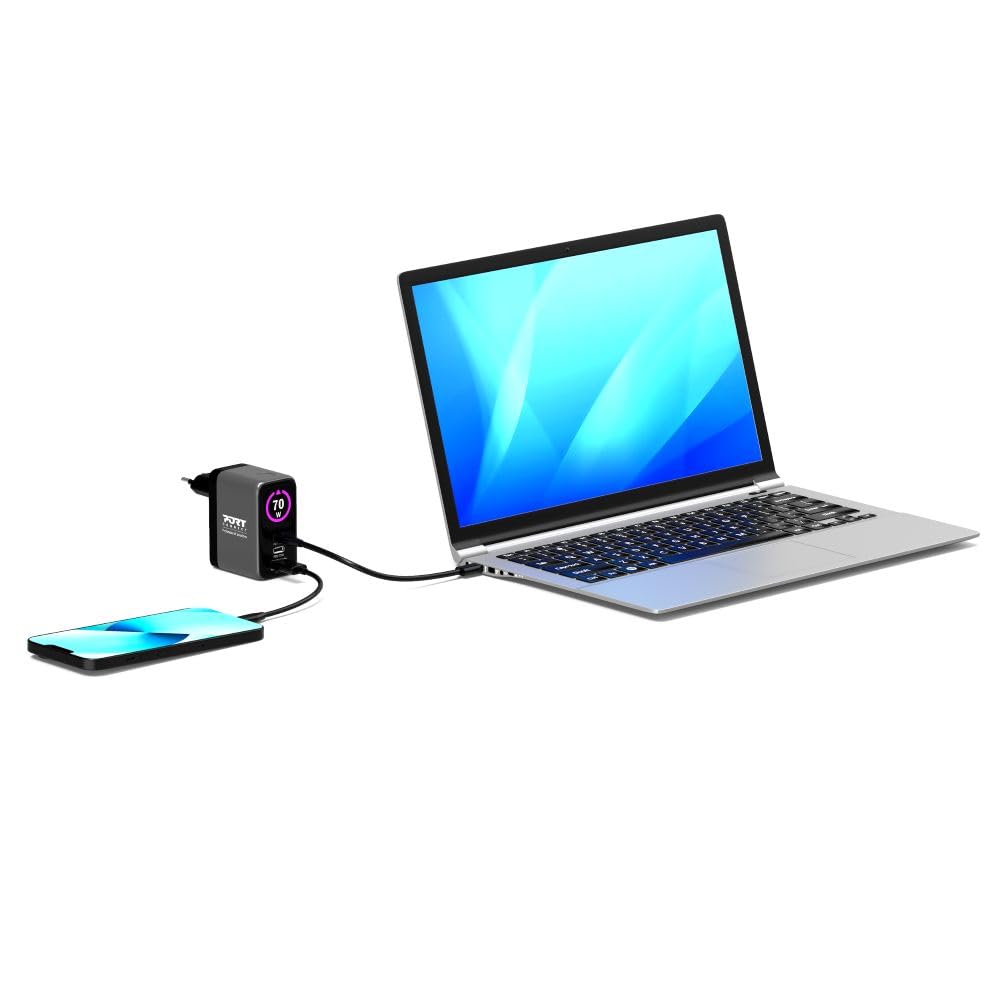 PORT DESIGNS Wall Charger Type-C PD 140W GaN PD 3.1 for MacBook PRO C to C Cable 2m EU