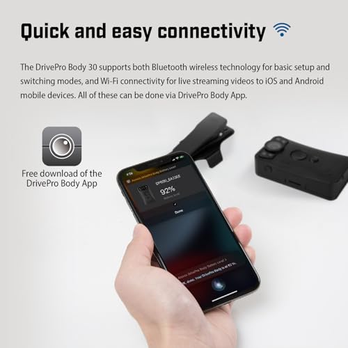 TRANSCEND 64Go Body Camera DrivePro Body 30 Wi-Fi & Bluetooth