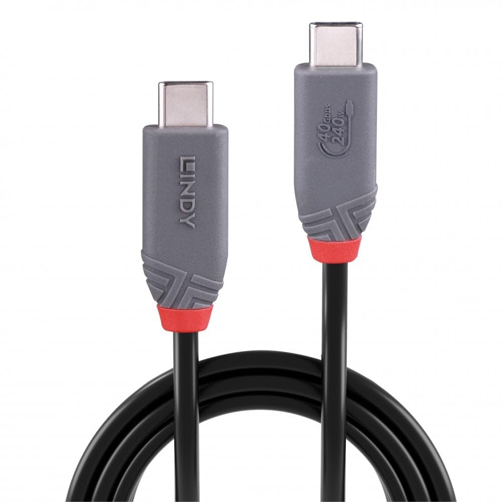 LINDY 2m USB 4 240W Type C Cable Anthra Line