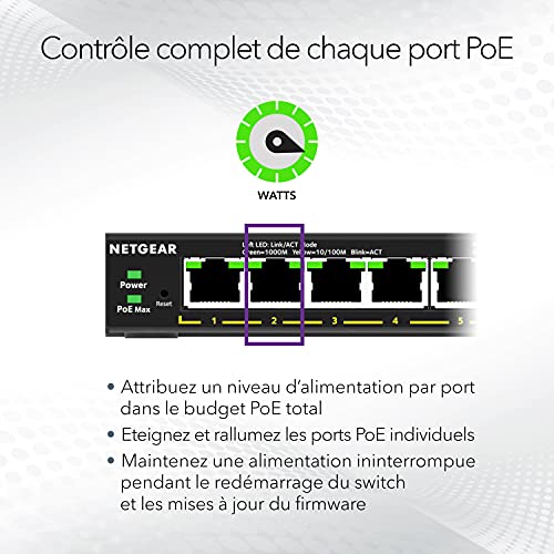 NETGEAR GS308EP Switch manageable 8 ports Gigabit PoE+ 62W