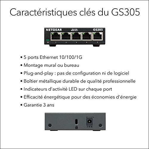 NETGEAR GS305 Switch 5 ports 10/100/1000 metal